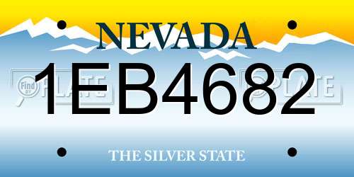 1EB4682 Nevada License Plate