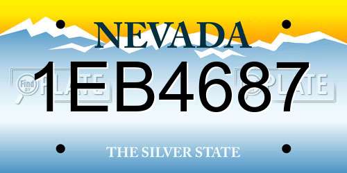 1EB4687 Nevada License Plate