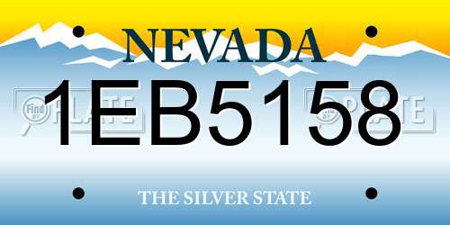 1EB5158 Nevada License Plate