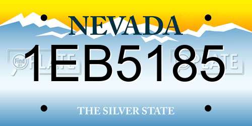 1EB5185 Nevada License Plate