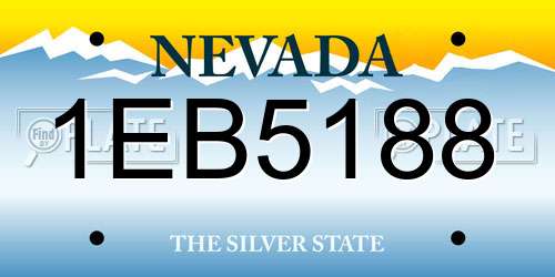 1EB5188 Nevada License Plate
