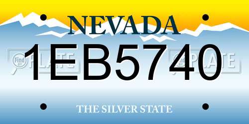 1EB5740 Nevada License Plate