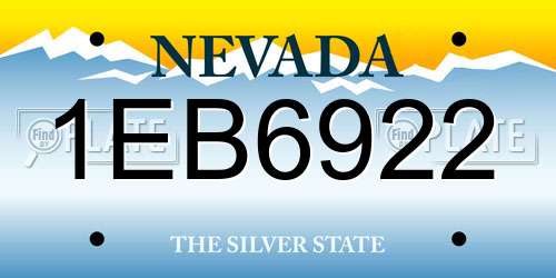1EB6922 Nevada License Plate