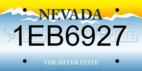 1EB6927 Nevada License Plate
