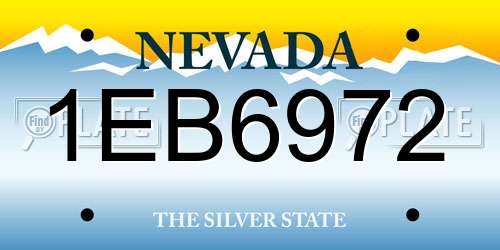 1EB6972 Nevada License Plate