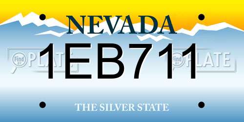 1EB711 Nevada License Plate