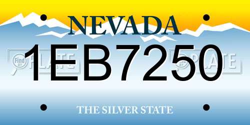 1EB7250 Nevada License Plate