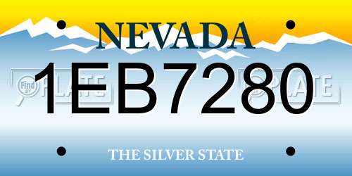1EB7280 Nevada License Plate
