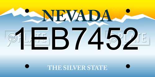 1EB7452 Nevada License Plate
