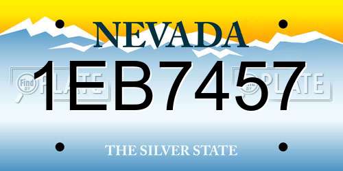 1EB7457 Nevada License Plate