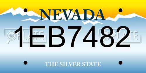 1EB7482 Nevada License Plate