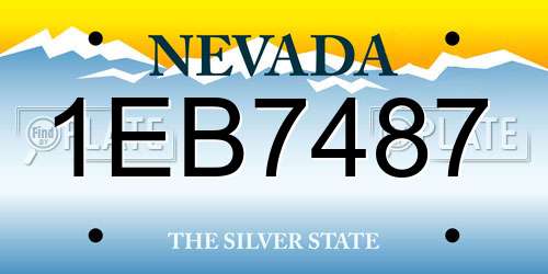1EB7487 Nevada License Plate