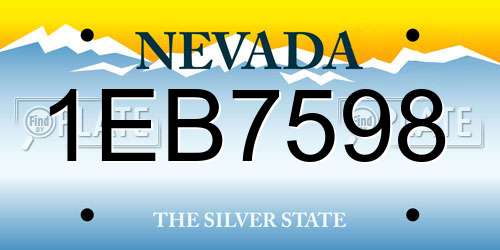 1EB7598 Nevada License Plate