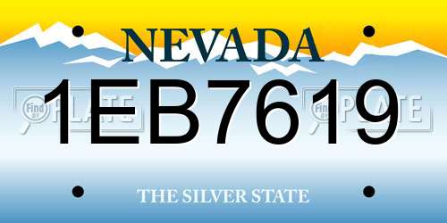 1EB7619 Nevada License Plate