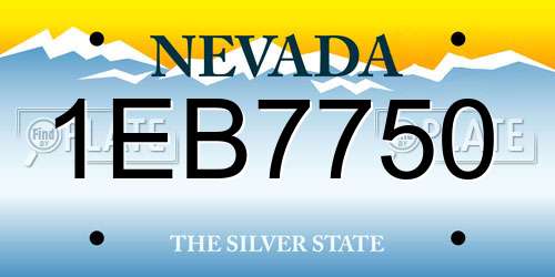 1EB7750 Nevada License Plate