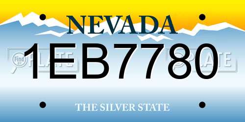1EB7780 Nevada License Plate