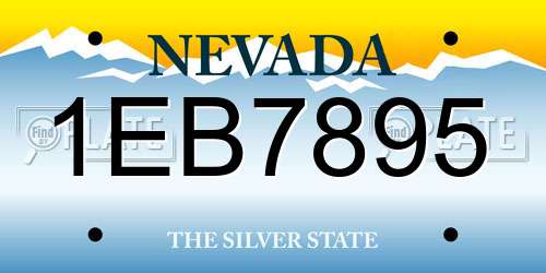 1EB7895 Nevada License Plate