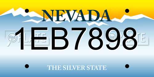1EB7898 Nevada License Plate