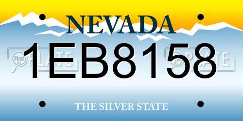 1EB8158 Nevada License Plate