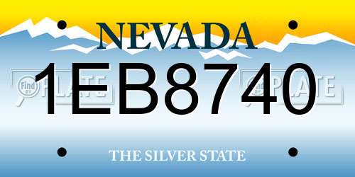 1EB8740 Nevada License Plate