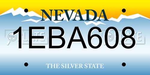 1EBA608 Nevada License Plate