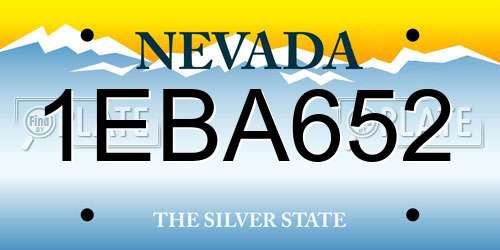 1EBA652 Nevada License Plate