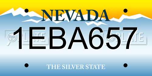 1EBA657 Nevada License Plate