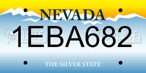 1EBA682 Nevada License Plate
