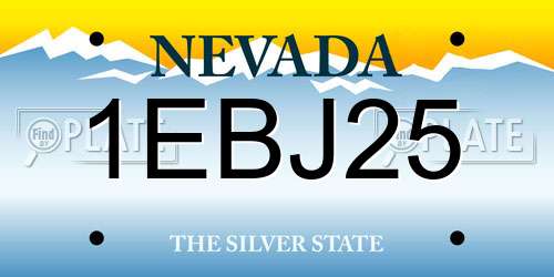 1EBJ25 Nevada License Plate