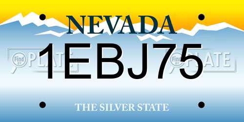 1EBJ75 Nevada License Plate