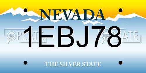 1EBJ78 Nevada License Plate