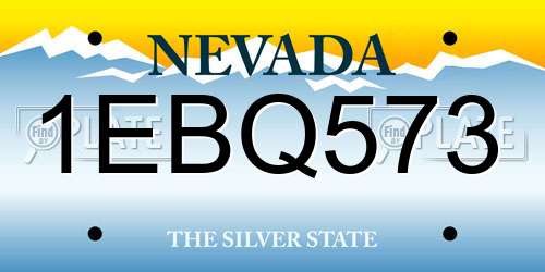 1EBQ573 Nevada License Plate