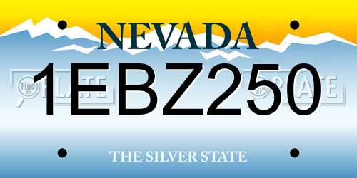 1EBZ250 Nevada License Plate