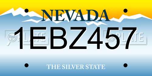 1EBZ457 Nevada License Plate