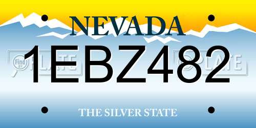 1EBZ482 Nevada License Plate