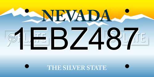 1EBZ487 Nevada License Plate