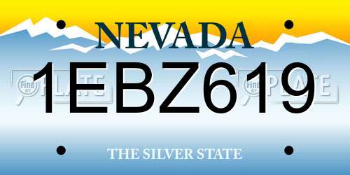 1EBZ619 Nevada License Plate
