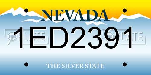 1ED2391 Nevada License Plate