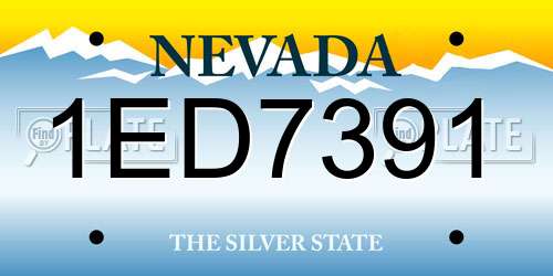 1ED7391 Nevada License Plate