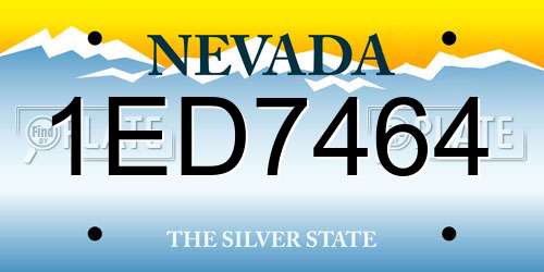 1ED7464 Nevada License Plate