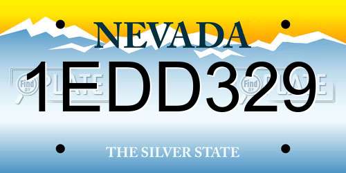 1EDD329 Nevada License Plate