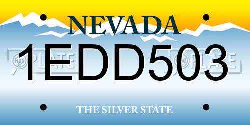 1EDD503 Nevada License Plate