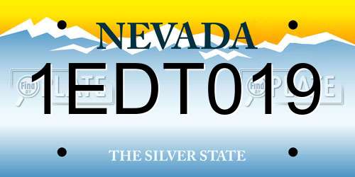 1EDT019 Nevada License Plate