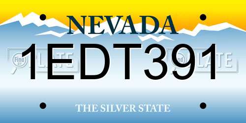 1EDT391 Nevada License Plate