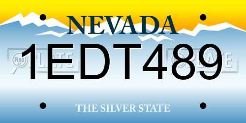 1EDT489 Nevada License Plate