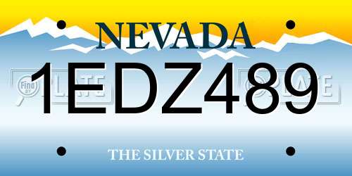 1EDZ489 Nevada License Plate