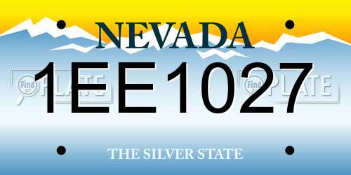 1EE1027 Nevada License Plate