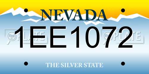 1EE1072 Nevada License Plate