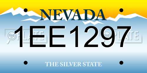 1EE1297 Nevada License Plate