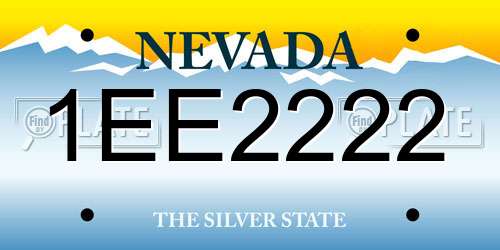1EE2222 Nevada License Plate